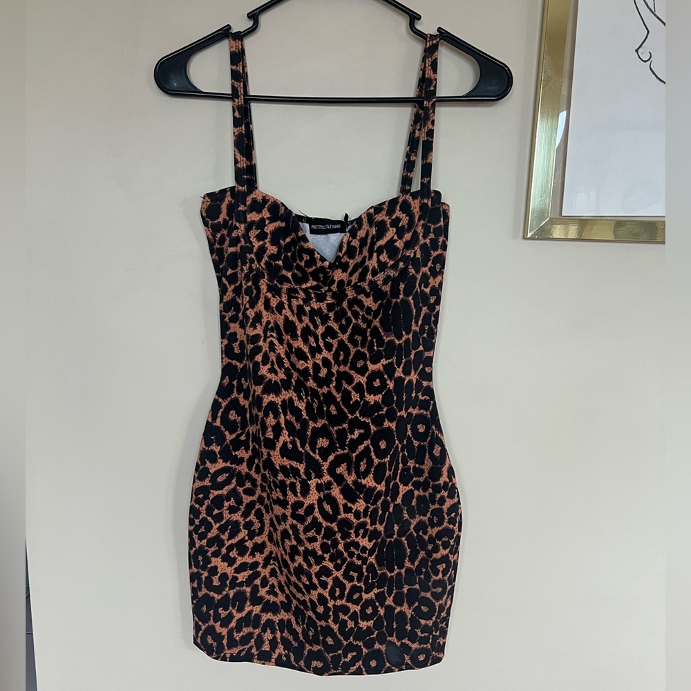 PLT Leopard print bodycon mini dress
